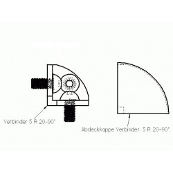 Sarokösszekötő  - 3D - 20x20 - 90 - Készlet