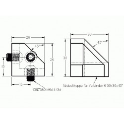 Sarokösszekötő - 3D - 30x30 - 45 - Készlet