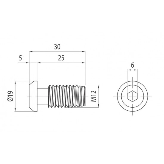 Csavar - zs-m12x30