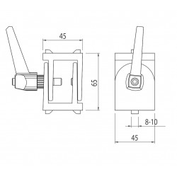 Csukló - 45x45 - Alu - Rögzítőkarral