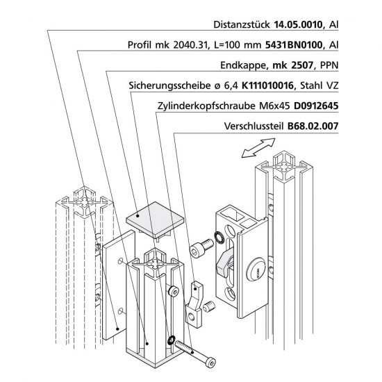 Cylinder zár - jobb