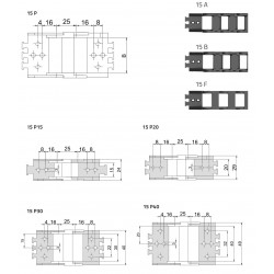 Energialánc végelem pár - 15x30 - műanyag