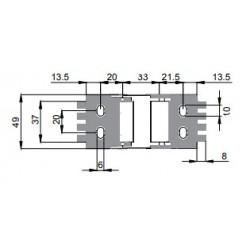 Energialánc végelem pár - 18x37 - műanyag