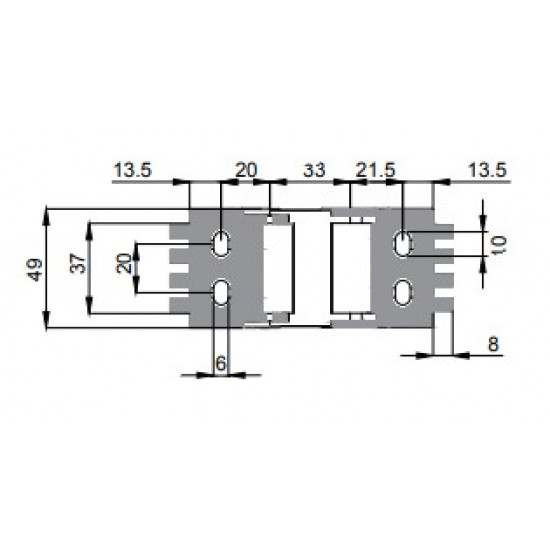 Energialánc végelem pár - 18x37 - műanyag