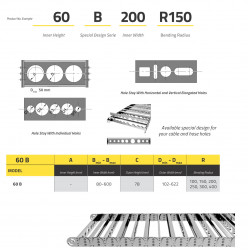 Fém Energialánc - 60x200 - R300 - Speciális dizájn