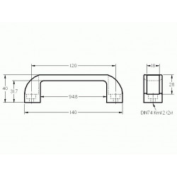 Fogantyú - H= 120mm - Pa