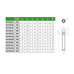 Gépláb Csavar M24x145 (18,8 talphoz)