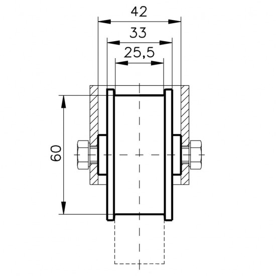 Görgő D=66mm - ACÉL agy