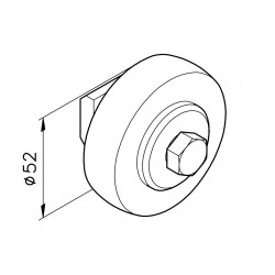 Görgő D=52mm - ACÉL agy