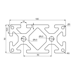 Aluprofil 100x50 Nehéz