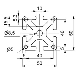 Aluprofil 50x50