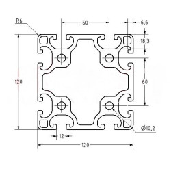 Aluprofil 120x120 Könnyű