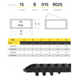 IRK15 Energialánc - 15x15-R25 - B (kívülről nyitható)