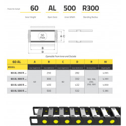 IRK60 Energialánc - 60x250 - R100 - Aluminíum - nyitható