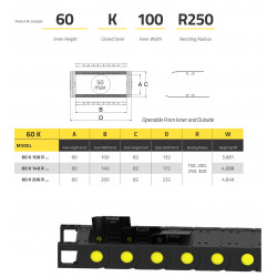 IRK60 Energialánc - 60x140 - R200 - zárt - nyitható