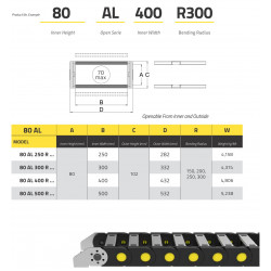 IRK80 Energialánc - 80x250 - R200 - Aluminíum - nyitható