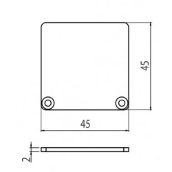 Kábelcsatorna Zárókupak - 45x45 - Alu