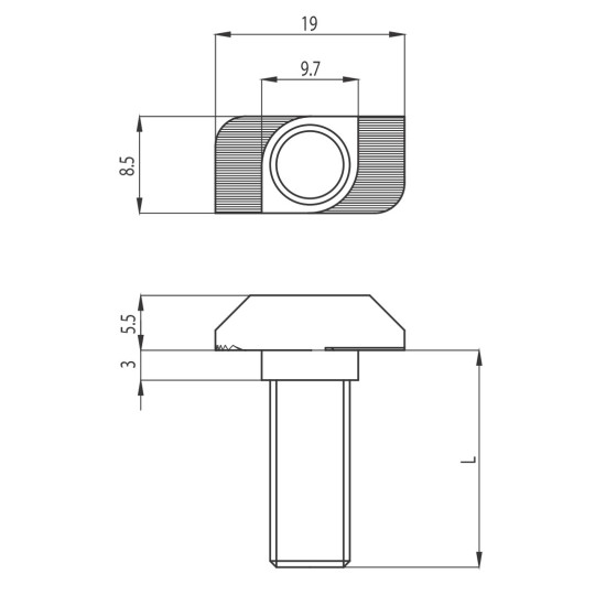 Kalapácsfejű csavar - M8x20 - V2