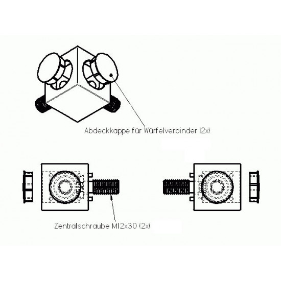 Kockaösszekötő - 40x40 - 2D - Készlet