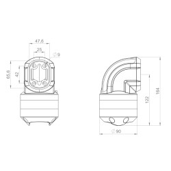 Könyök csukó - 315° Forgatás - RAL 7035