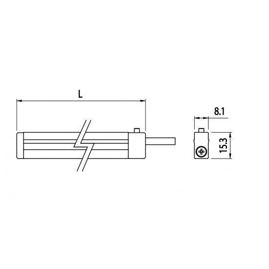 Led lámpa L=250mm - Zöld