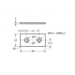 Lemez - 90x45 - Fekete