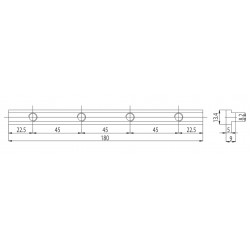 Összekötő elem - M8 - L=180mm