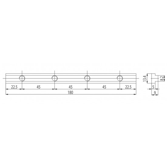 Összekötő elem - M8 - L=180mm