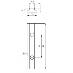 Összekötő elem - m8-L=90mm