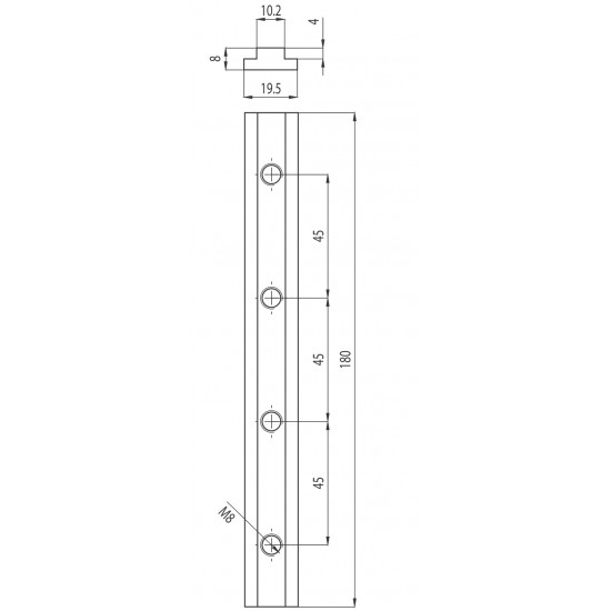 Összekötő elem - m8-L=180mm