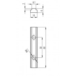 Összekötő elem M6 - L=160mm