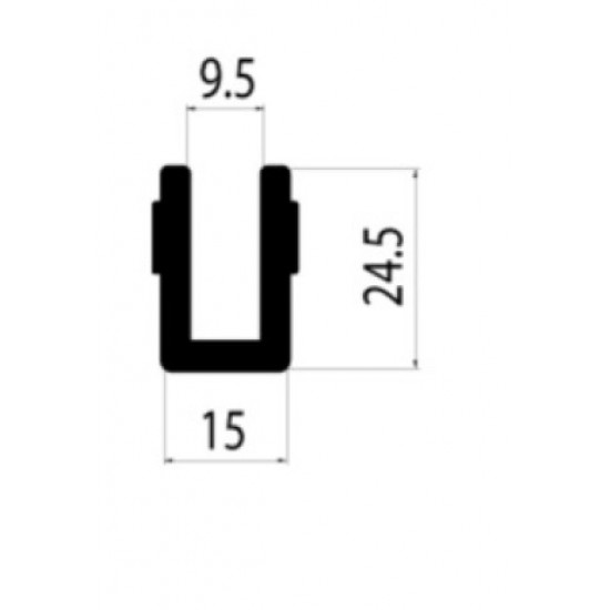 Paneltartó - PVC - Szürke - 9,5