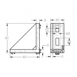 Sarokelem - 80x40 - Alu változat - 8 - 10 - horonyhoz