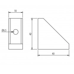 Sarokelem - 40x18 - Alu változat