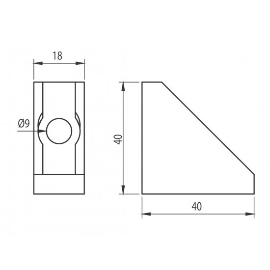 Sarokelem - 40x18 - Alu változat - H8