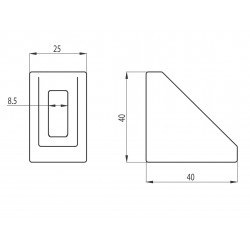 Sarokelem - 40x25 - Alu változat