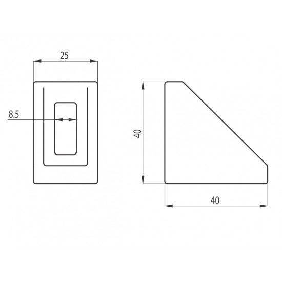 Sarokelem - 40x25 - Alu változat