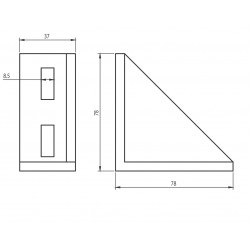 Sarokelem - 80x40 - Alu változat