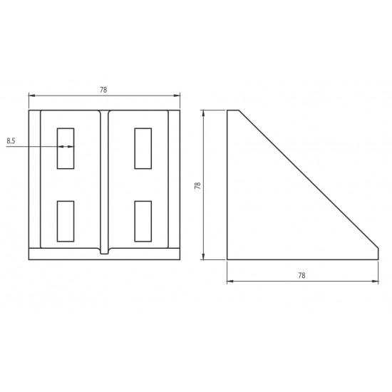 Sarokelem - 80x80 - Alu változat