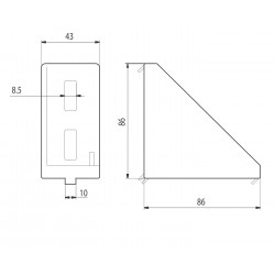 Sarokelem - 86x43 - Alu vátozat