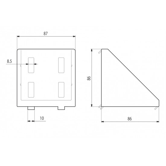 Sarokelem - 86x86 - Alu változat