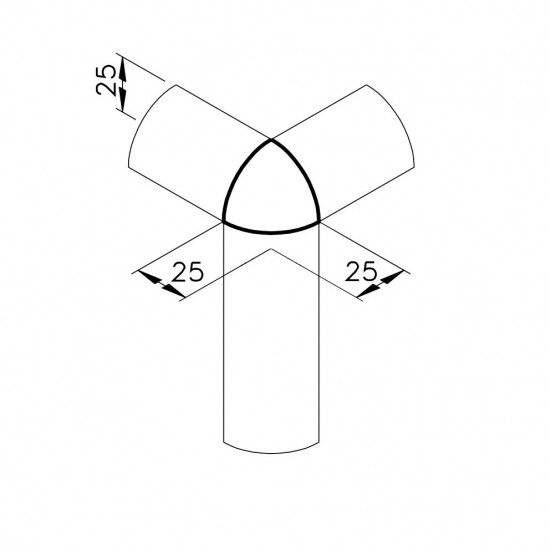 Kockaösszekötő - 25x25 - 3D