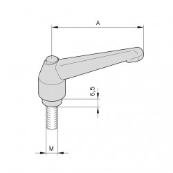 Szorító fogantyú M6x15 külső menet - PA