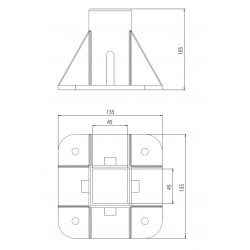 Talp - 45x45 - Alu - Univerzális