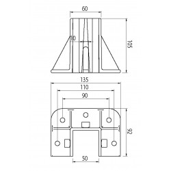 Talp - 100x50-es Aluprofilhoz