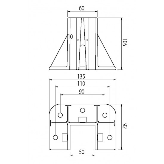 Talp - 100x50-es Aluprofilhoz