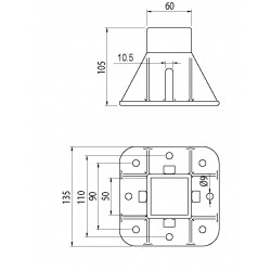 Talp - 50x50-es Aluprofilhoz