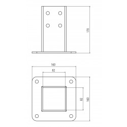 Talp - 80x80 - RAL7040 - Univerzális