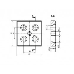 Talplemez - 80x80 - M12