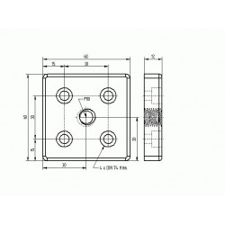 Talplemez - 60x60 - M10 - Fekete